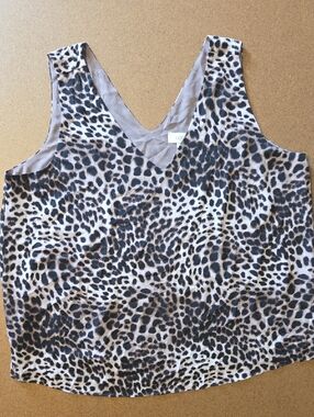 LOFT Leopard Print V-Neck Camisole - Brown, Black, Cream